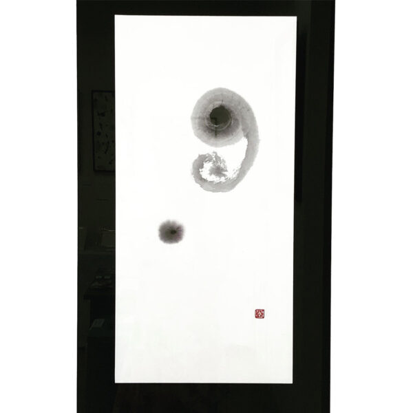 go　- Glass Picture Frame Upright brush artwork (One-of-a-kind)