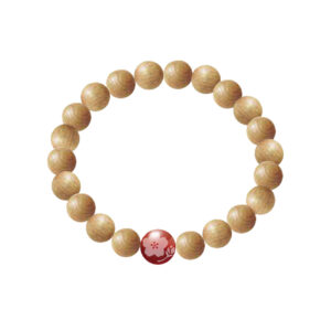 Yōchi-inTemple 900th Anniversary Sakura Wood Bracelet – Women’s (Red Agate)
